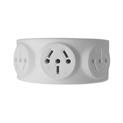 Triple enchufable giratorio blanco